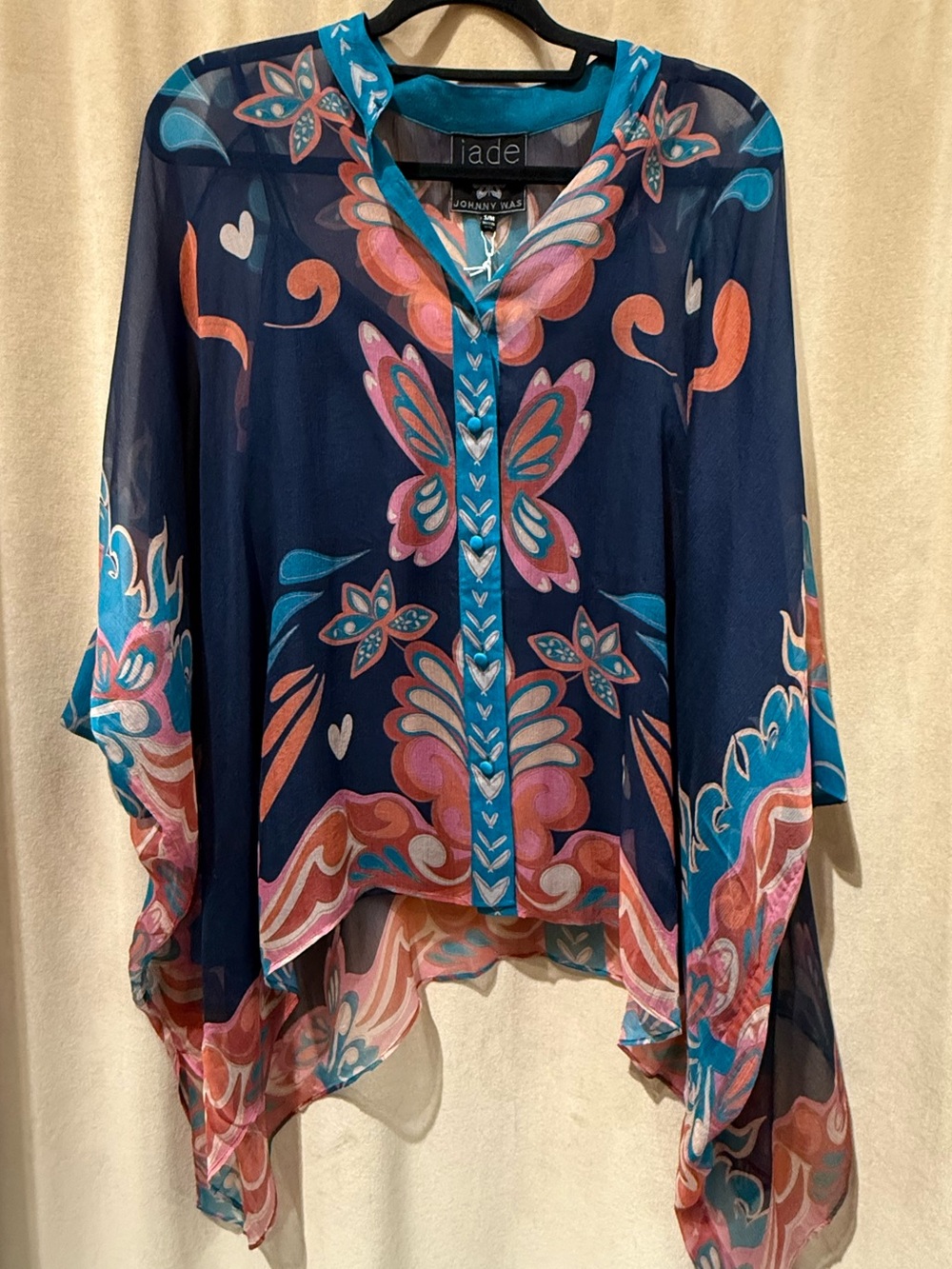 Jade by Johnny Was Katia oversized Silk Blouse - Picture 6 of 9